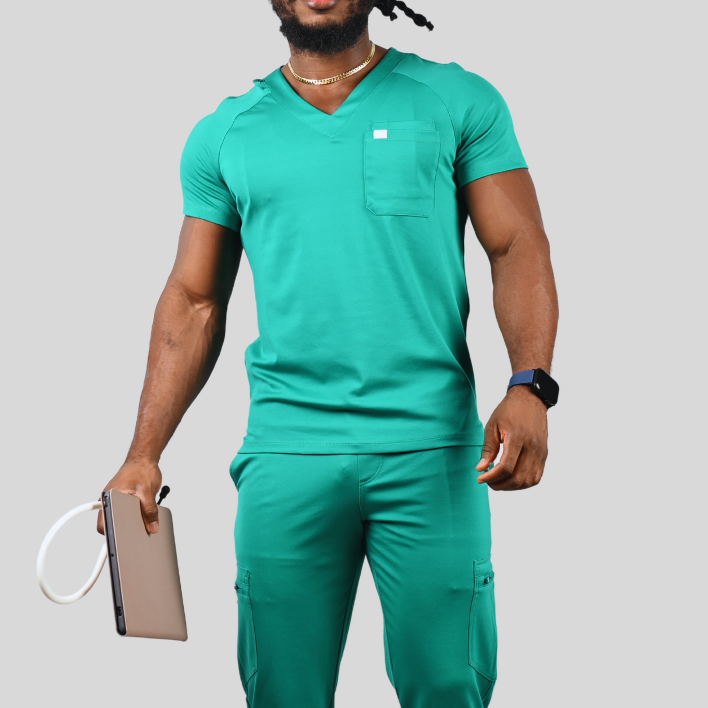 Chioma Men Two Chest Pockets V- Neck Srub Top