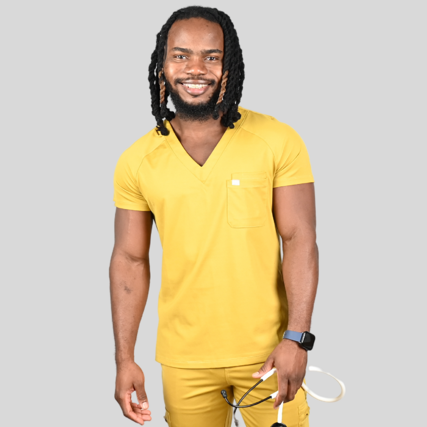 Chioma Men Two Chest Pockets V- Neck Srub Top