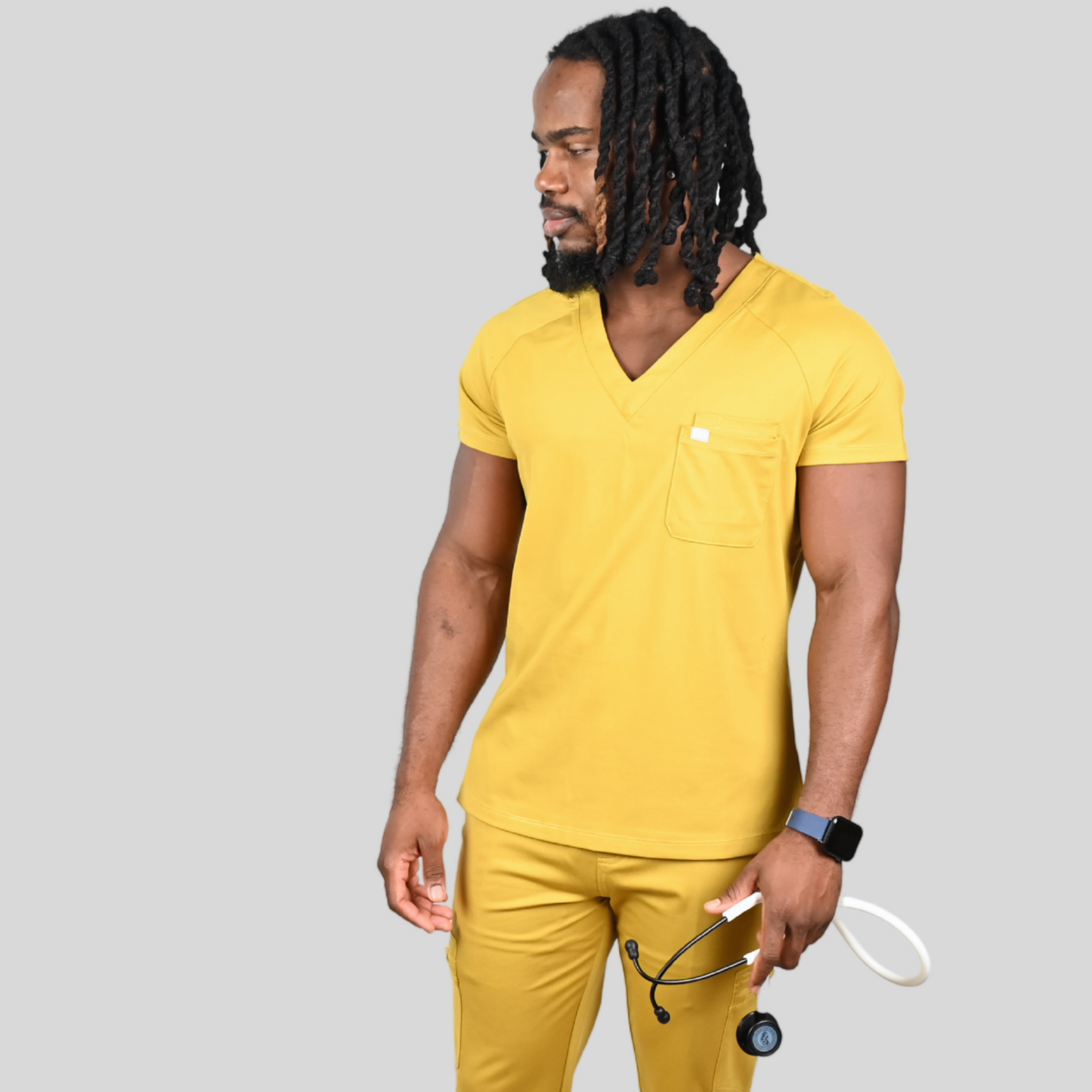 Chioma Men Two Chest Pockets V- Neck Srub Top