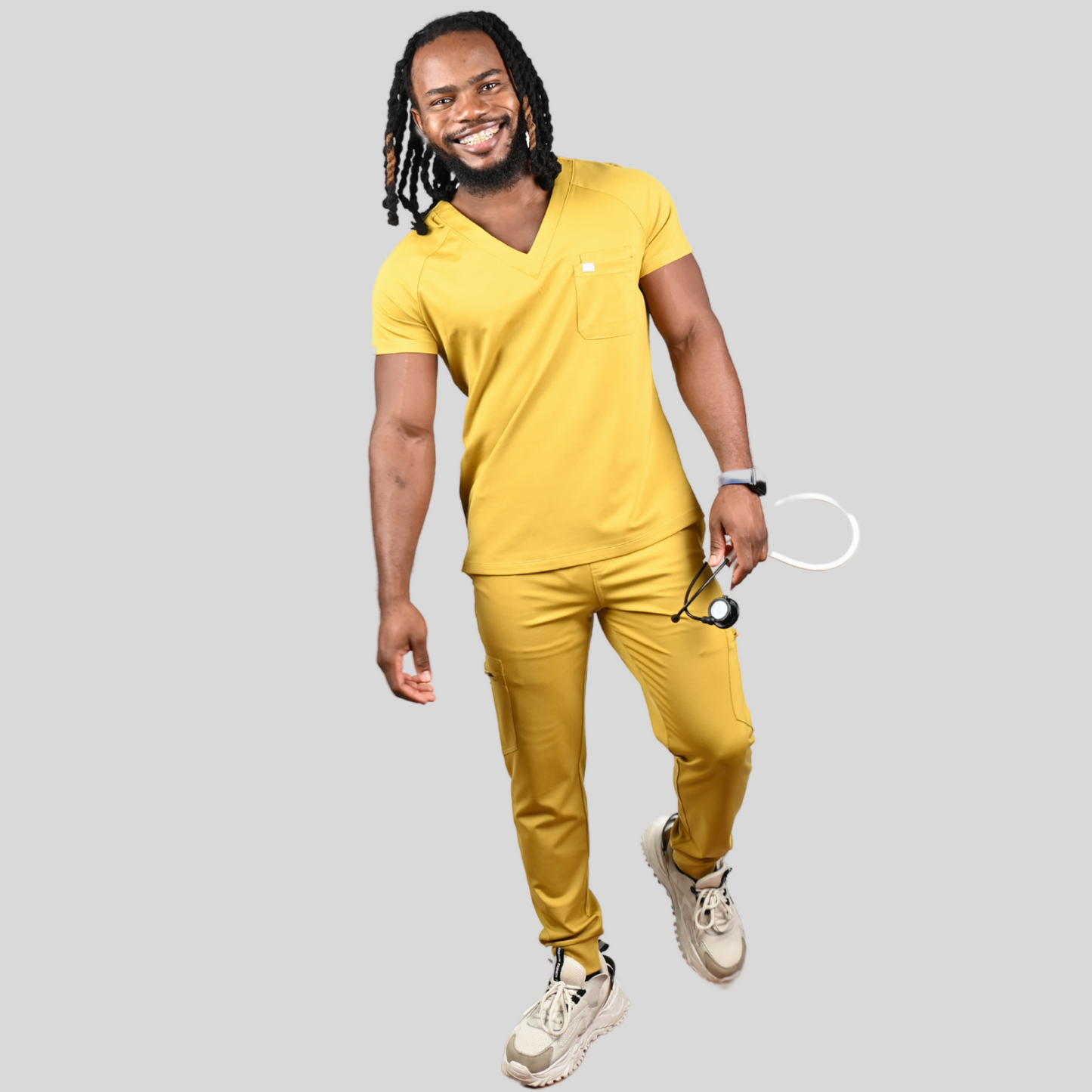 Chioma Men Two Chest Pockets V- Neck Srub Top