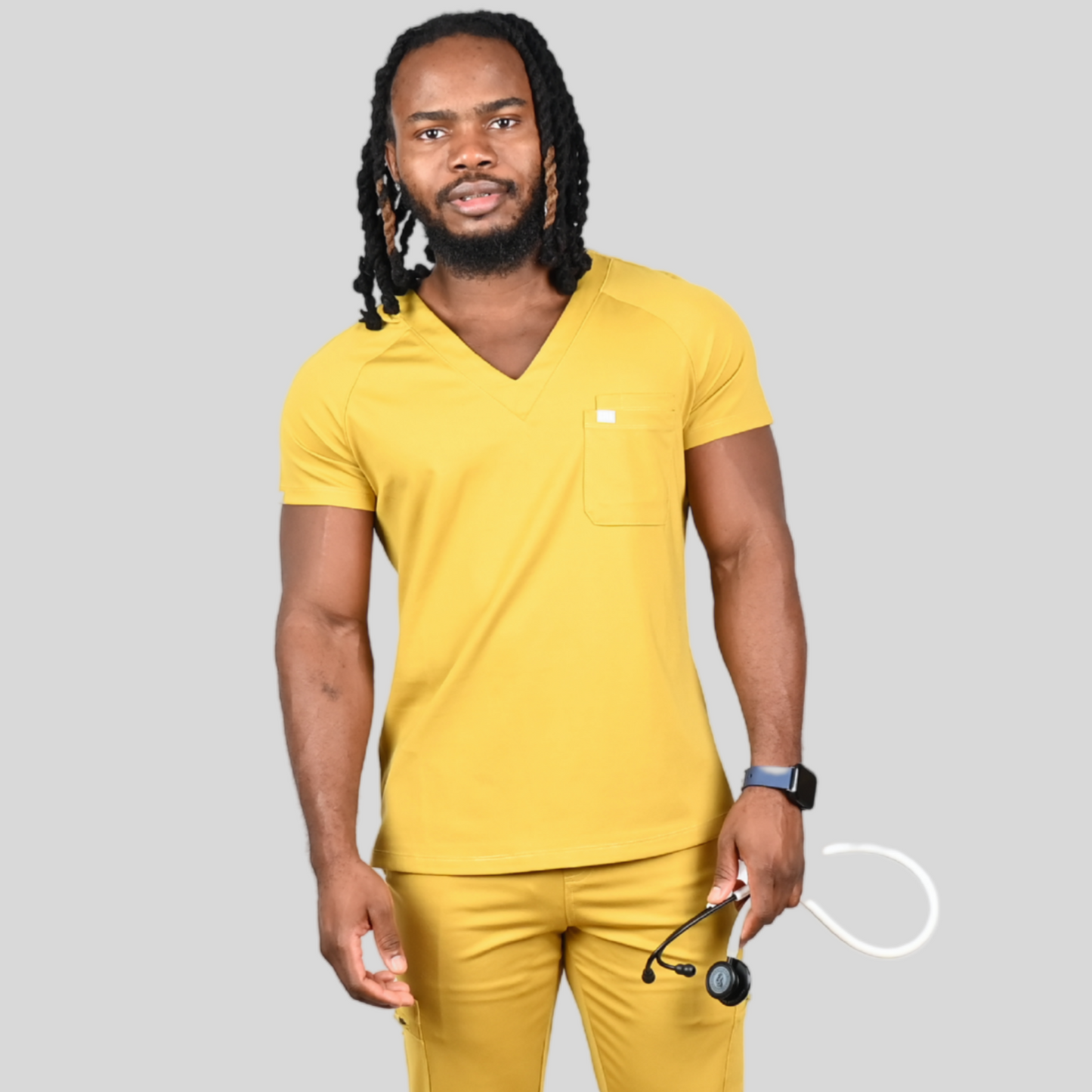 Chioma Men Two Chest Pockets V- Neck Srub Top