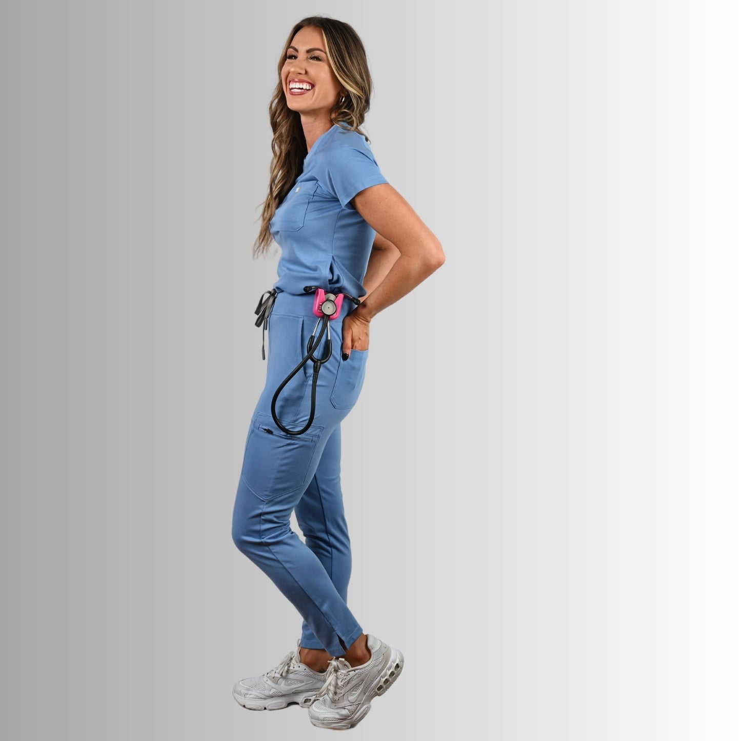 Zion Women V-Neck Scrub Top