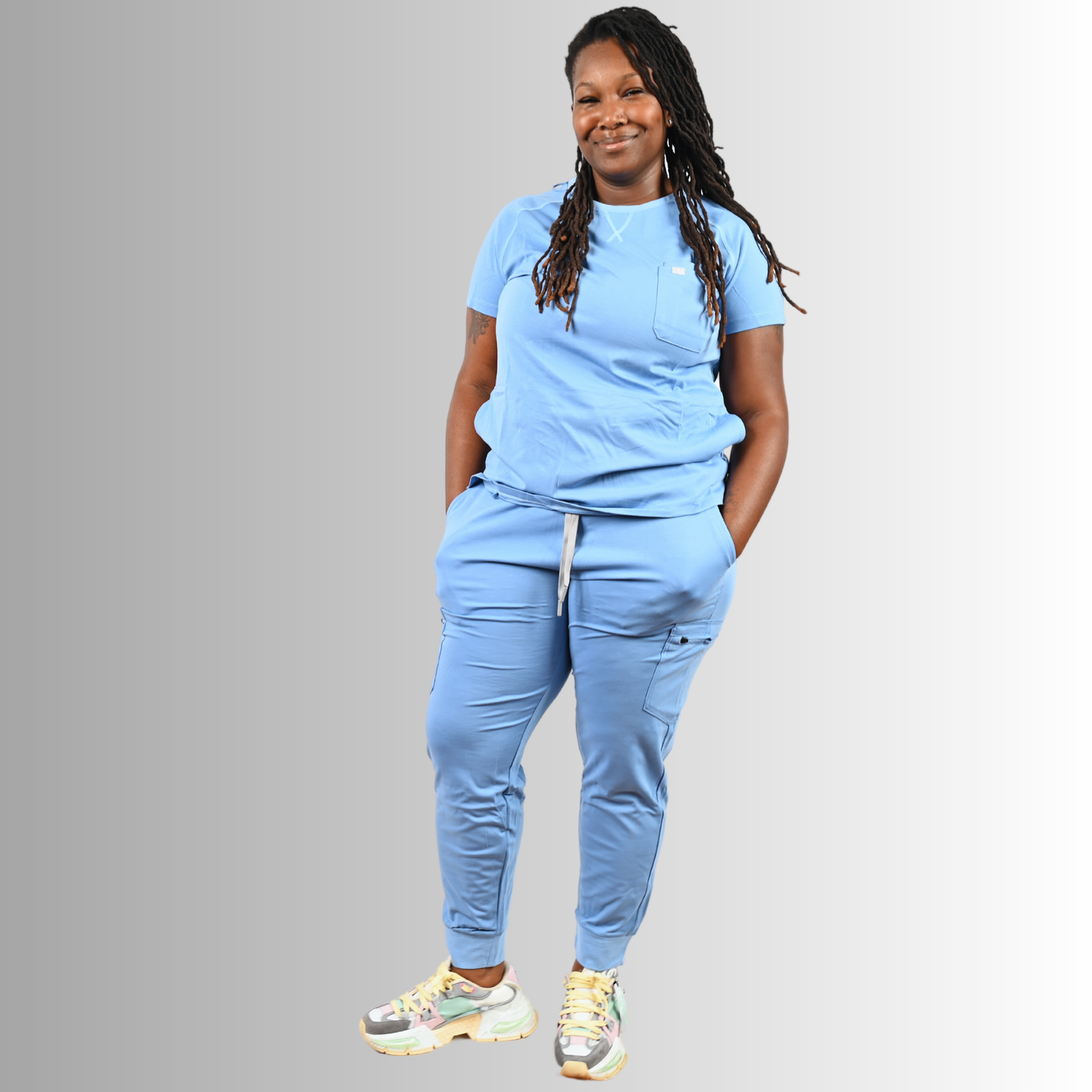 Zion Women Round Neck Scrub Top