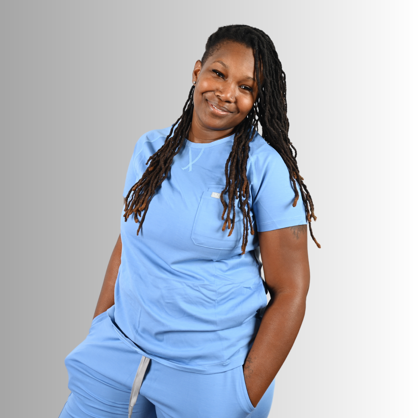 Zion Women Round Neck Scrub Top
