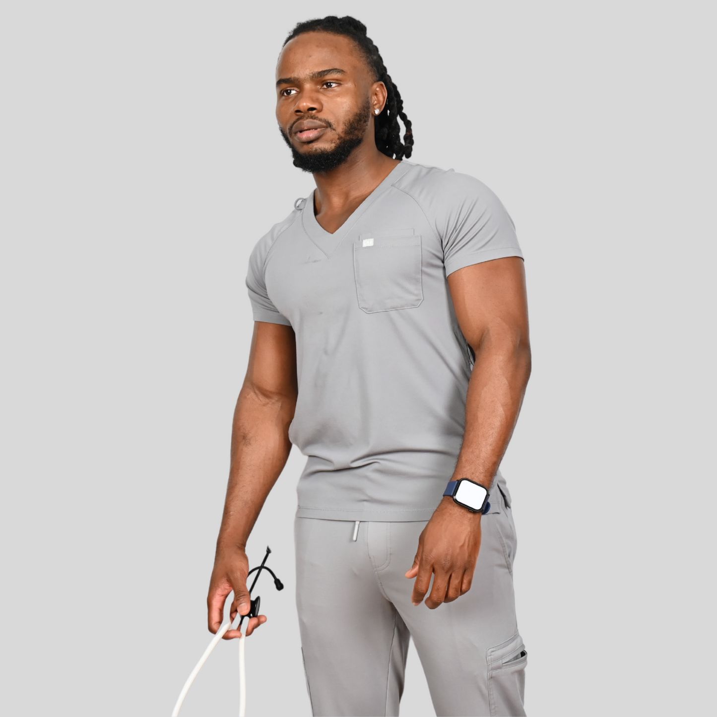 Zion Men V-Neck Scrub Top