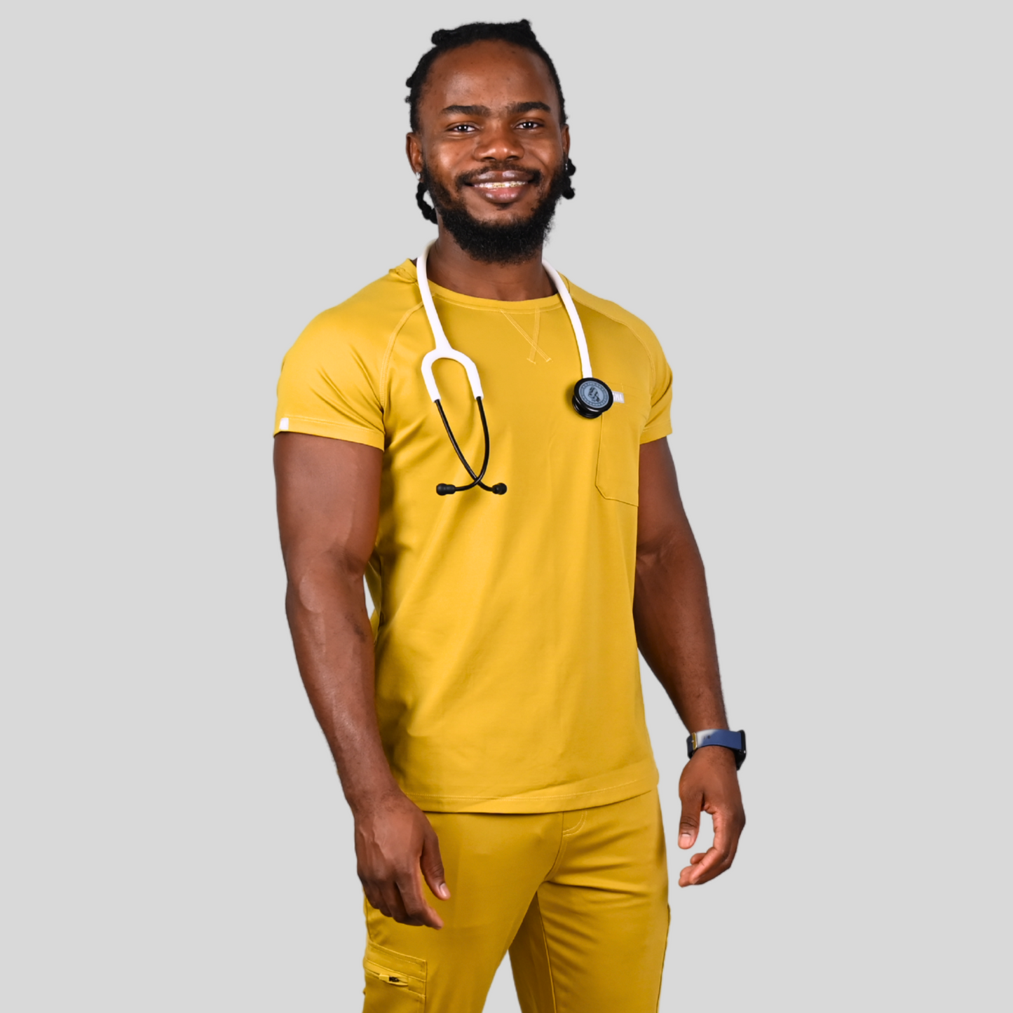 Chioma Men Two Chest Pockets Round Neck Srub Top