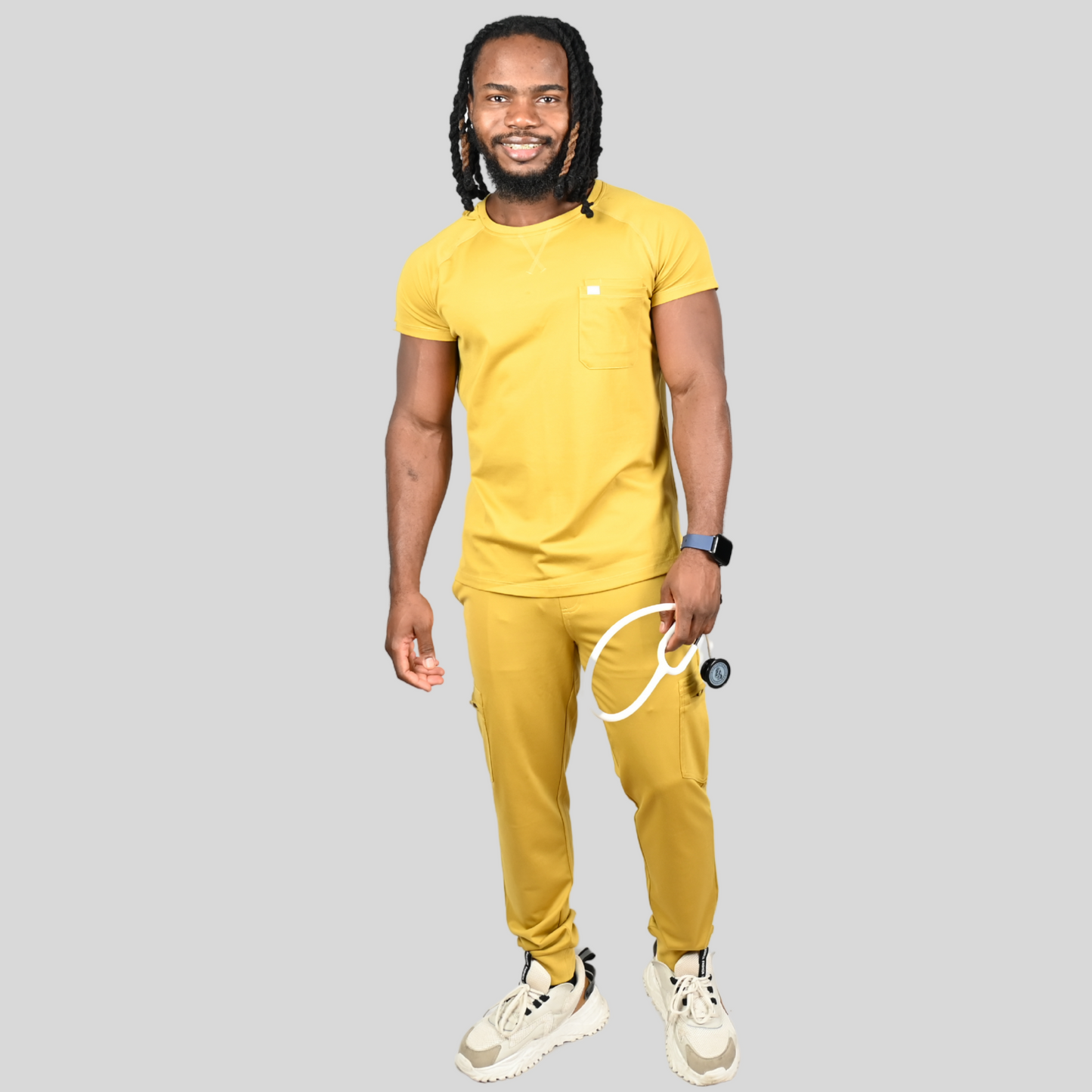 Chioma Men Two Chest Pockets Round Neck Srub Top