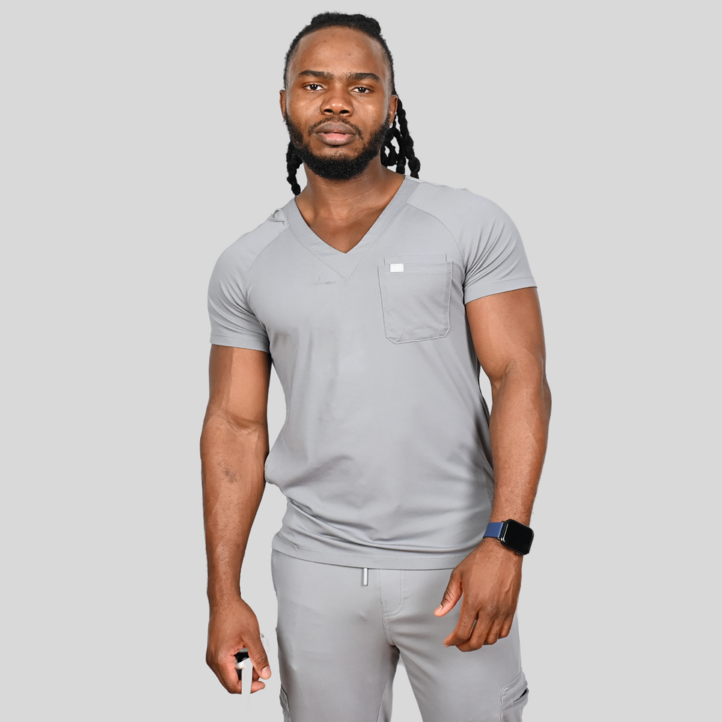 Zion Men V-Neck Scrub Top